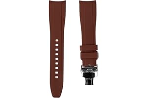 Strapseeker Curved End Soft Silicone Sports Rubber Watch Bands- Compatible with Omega Swatch Moonwatch, Omega Speedmaster, Rolex Submariner, Seiko SKX Dive Watches- 18mm,19mm,20mm,21mm,22mm - Curve Replacement Watch Straps for Men & Women