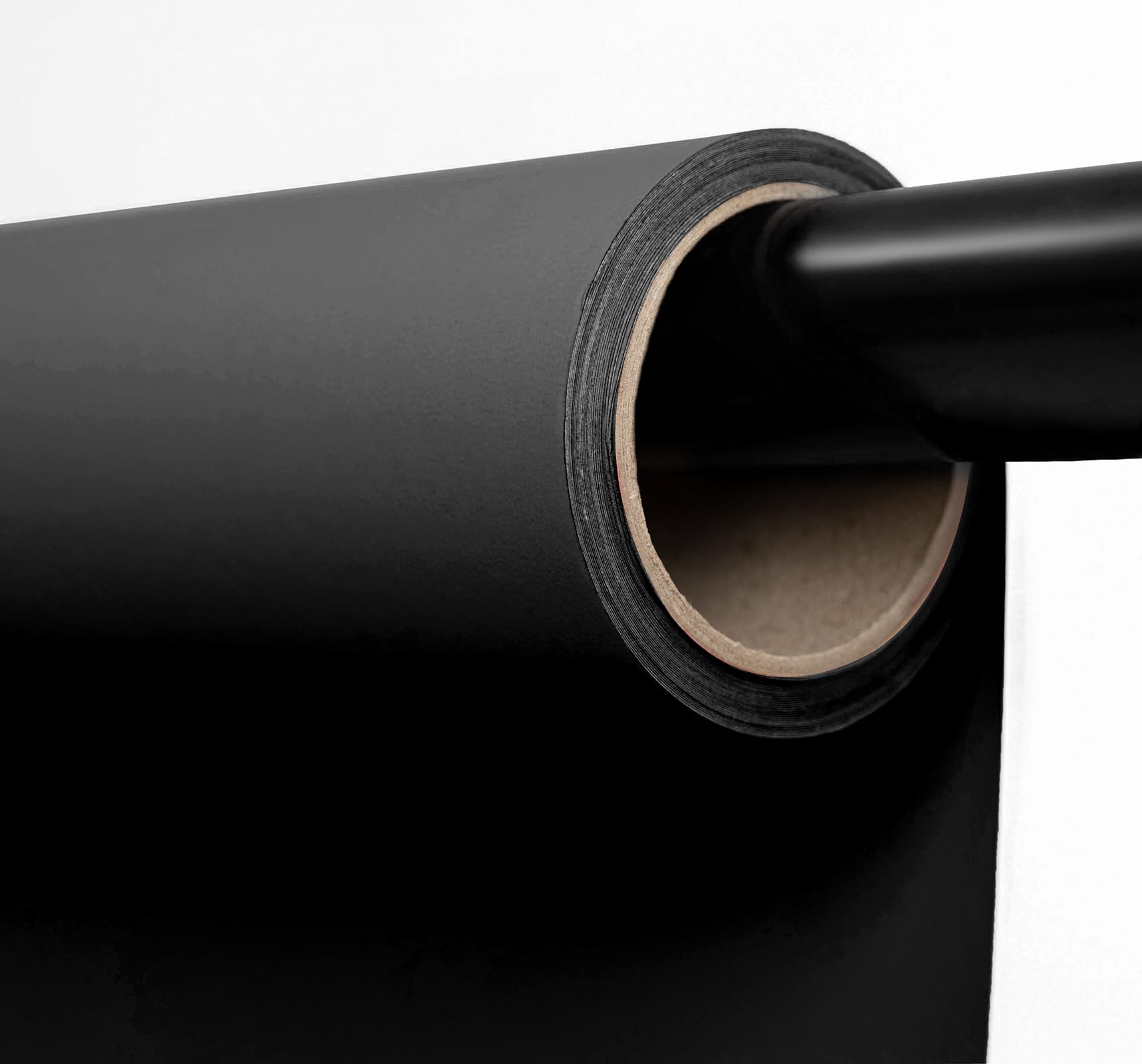 Photo 1 of Kate Seamless Paper Backdrop Black Seamless Backdrop Paper Rolls (106.8''x32.8' Jet)