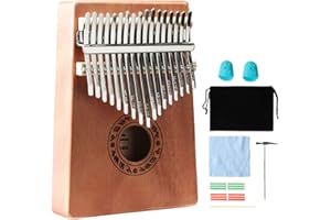 UBBLOVE Kalimba Thumb Piano 17 Keys Portable Mbira Finger Piano Music Instrument Gifts for Kids and Adults Beginners Thumb Pianos with Tuning Hammer, Finger Covers