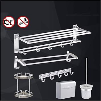 T-YSPJ Baño sin perforaciones Toallero Toallero espacio para ...