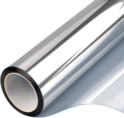 FILMGOO One Way Window Film Reflective Privacy Silver 44.5 x 200 cm