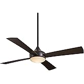Minka-Aire F523L-ABD Aluma Wet 52 Inch Outdoor Ceiling Fan with Integrated LED Light Kit in Brushed Aluminum Finish