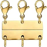 Qulltk Necklace Layering Clasp Magnetic Clasps for Jewelry, Gold and Silver Separator for Stackable Necklaces and Chains