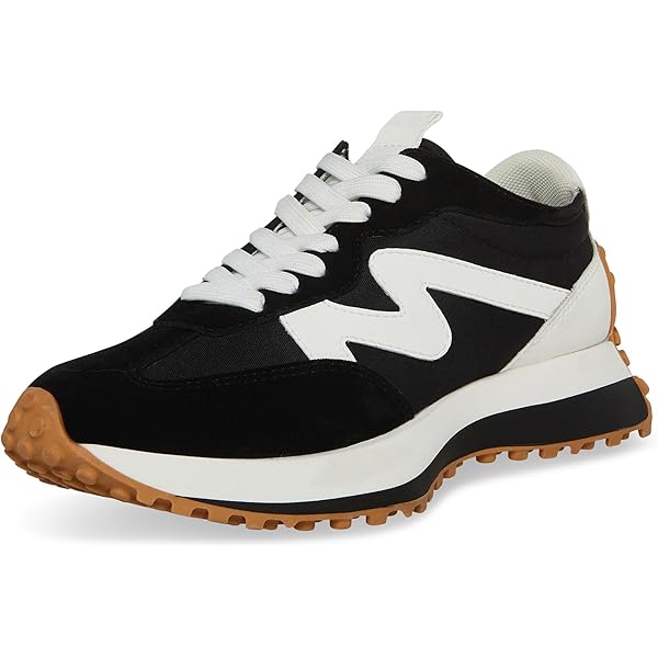 Amazon.com | Steve Madden Womens Campo Sneaker, Black/White, 5