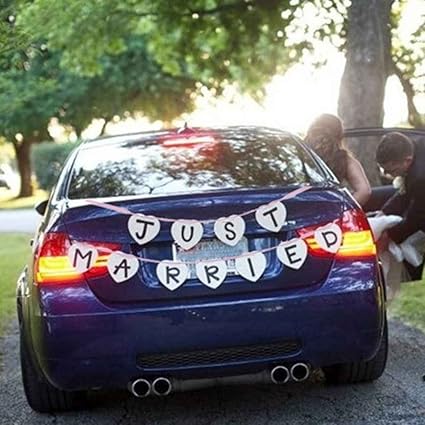 Buy Rabott Just Married Wedding Car Cling Decal Sticker Window