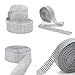 Aspire Silver Rhinestone Ribbon, Diamond Rhinestone Mesh Ribbon, 1.5