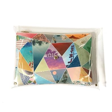 Amazon トリップコラージュクリアクラッチバッグ レディース