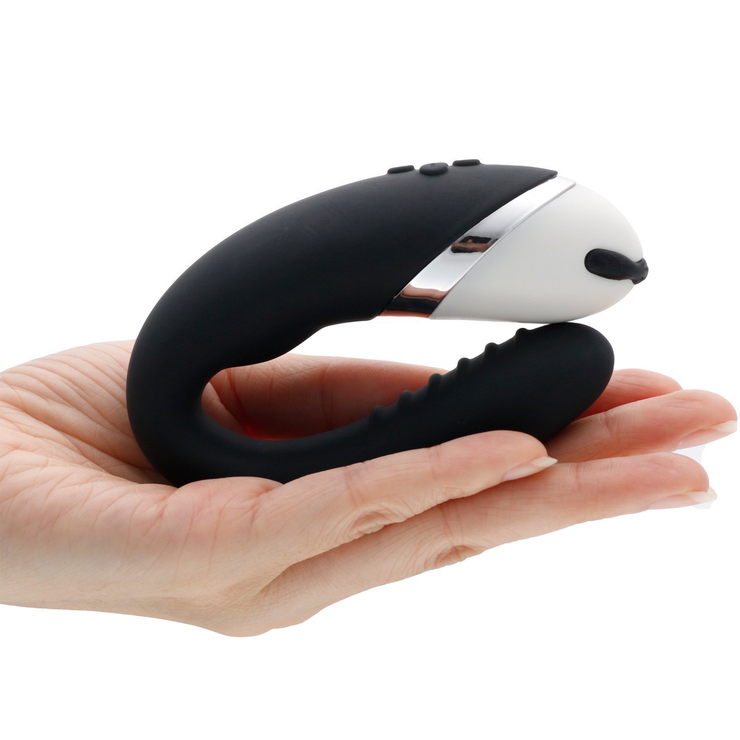 Paarvibrator Partner Vibratoren mit Klitoris und G punkt Stimulation,Aufladbar,leise,Black (Schwarz)