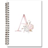 KDHTY Personalized Spiral Notebook, Initial A Trendy Preppy Notebook Teen Journals for Girls,Monogrammed Notebook for Women Teen Girl,College Ruled Hardcover Spiral Notebook 5.5 x 8.3