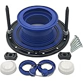One N Done Toilet Flange Repair Kit - Toilet Kit For Low or Broken Flange. Toilet Wax Ring Replacement Kit W/Toilet Flange Ex