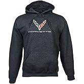 C8 Corvette Next Generation Embroidered Sweatshirt Hoodie (Large, Charcoal)