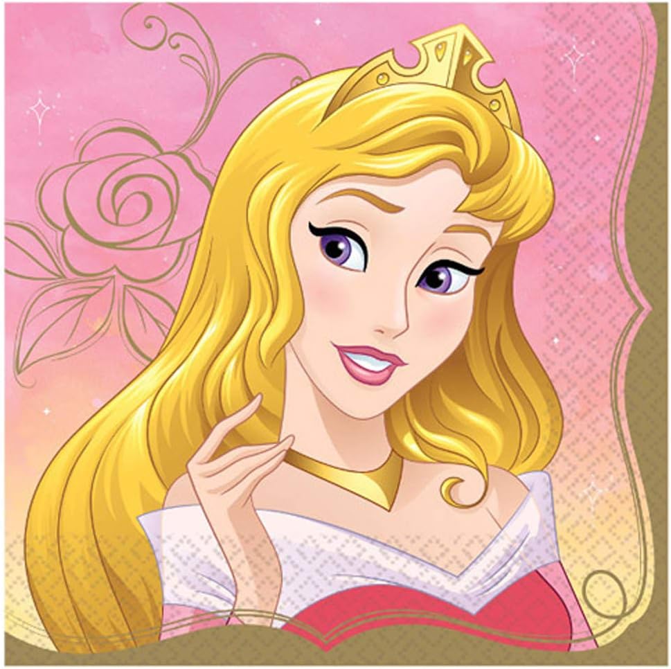 amazon com disney princess aurora luncheon party napkins 6 5 x 6 5 16 ct toys games disney princess aurora luncheon party napkins 6 5 x 6 5 16 ct