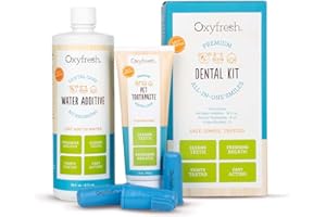 Oxyfresh Premium Pet Dental Kit for Dogs & Cats – Easy Solution for Dog and Cat Fresh Breath, Clean Teeth, Control Plaque & Tartar – Vet Formulated Pet Toothpaste 4oz + Water Additive 16oz Kit