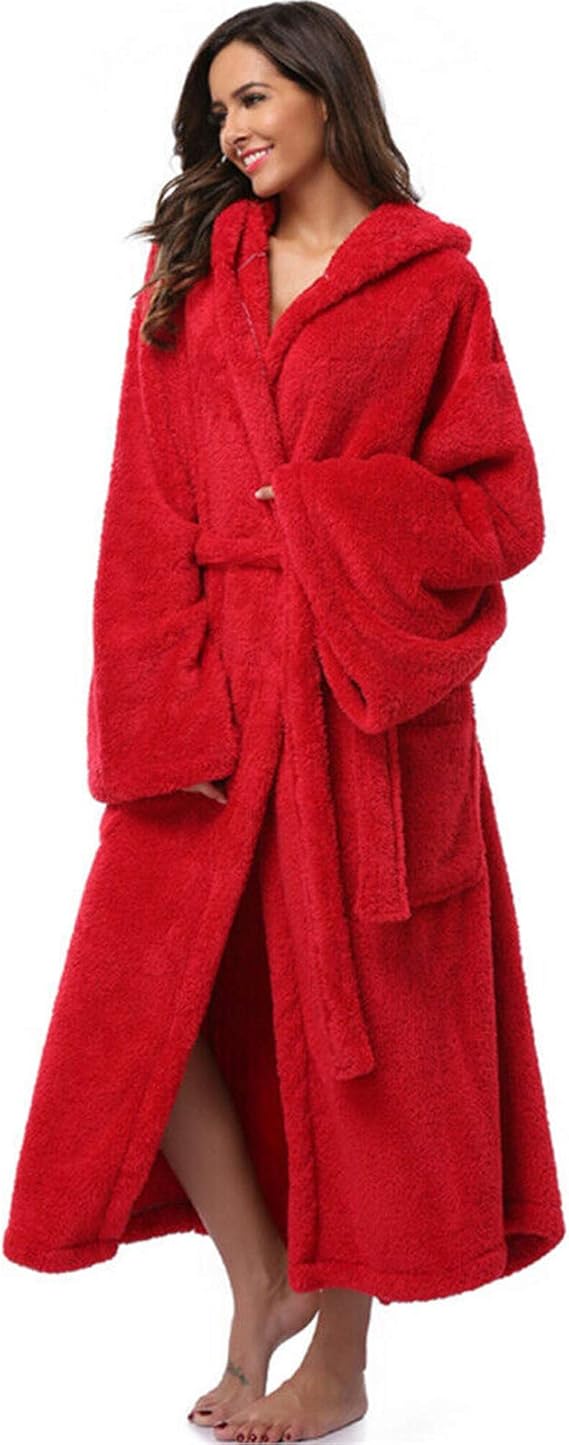 bademantel damen lang flauschig mit kapuze