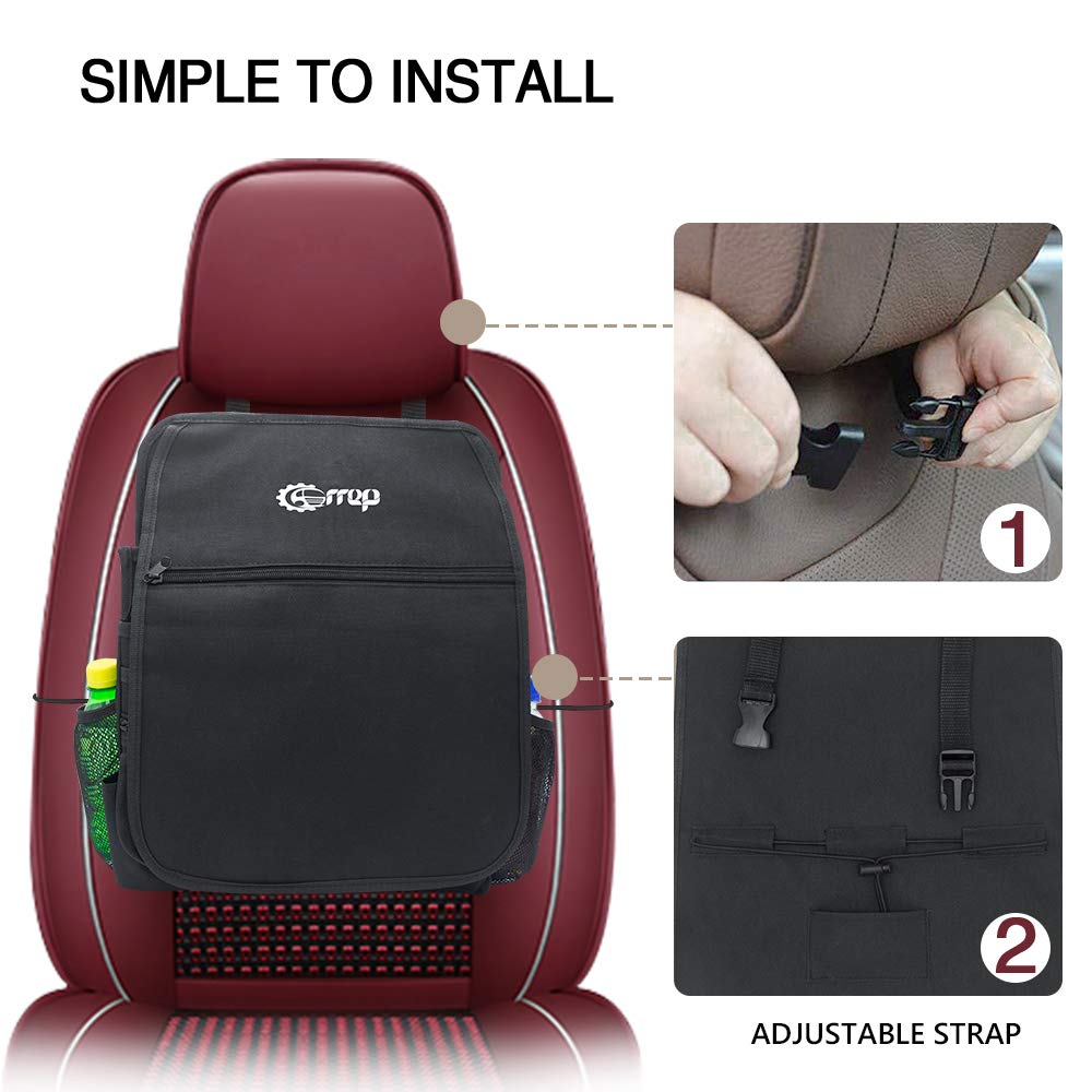 Carrep Car Front Seat Organizer,15 Pockets-Car Seat Organizer with Adjustable Strap, Laptop and Tablet Storage for Business Commuters and Law Enforcement/Police Officers