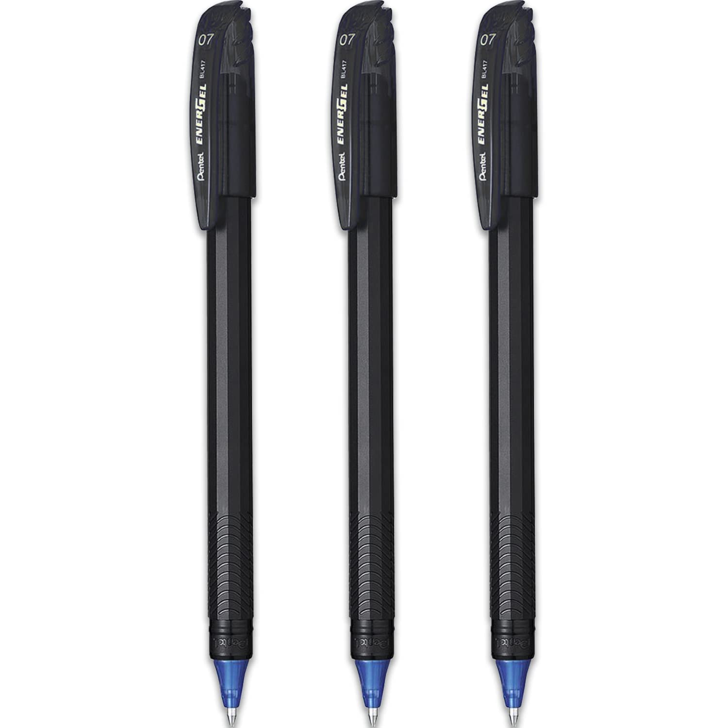 Pentel Energel Rollerball Pen - BL417R - ECO 96% Recycled - Blue Ink - Pack of 3