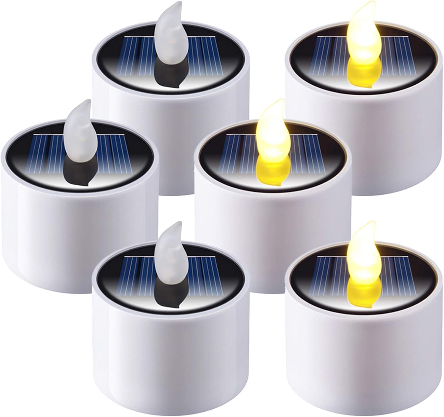 LED Solar Candles, Yme 6 Packs Dusk to Dawn Battery