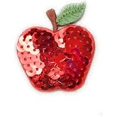 Sequin Apple Embroidered Iron on Patch