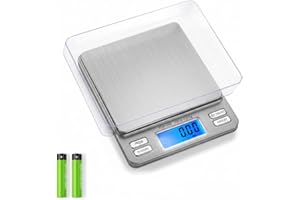 Smart Weigh Digital Pro Pocket Scale with Back-Lit LCD Display, Tare, Hold and PCS Features 500 x 0.01g (2 Lids Included)