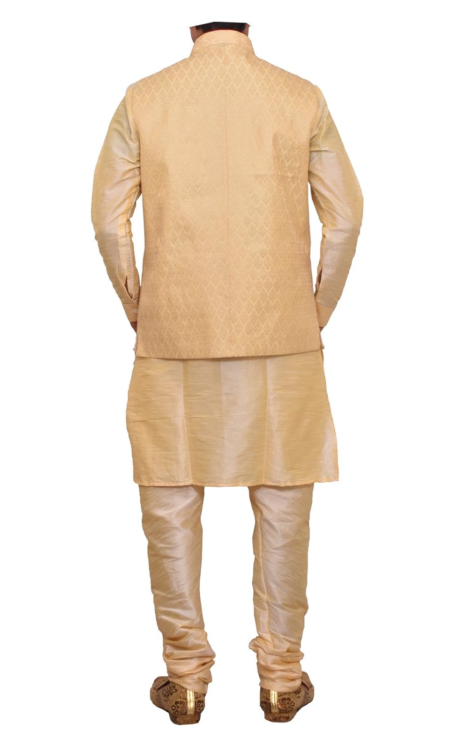 modern garments men's dupioni silk kurta pyjama & waistcoat