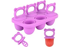 Sakolla Baby Popsicle Molds Mini 6-Cavity Silicone Ice Pop Mold with Sticks Breastmilk Popsicle Molds for Teething Relief Tod