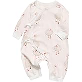Cherie Kids 100% Organic Cotton Soft 0-6 Months Baby Romper Jumpsuits for Boys and Girls Unisex Long Sleeve