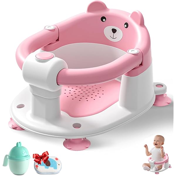 Siège De Bain Pour Bébé De 6 Mois Et Plus, Design Ouvert, Antidérapant, Siège De Bain Compact Pour Tout-petits