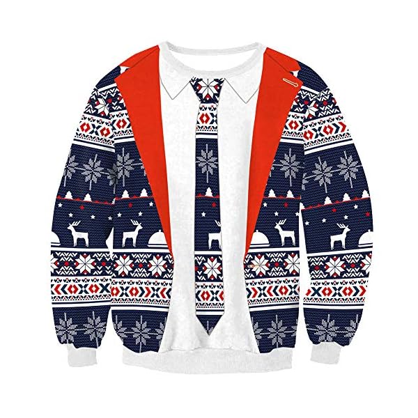 Arvilhill Men's Ugly Christmas 3D Printed Graphic Long Sleeve Sweatshirts