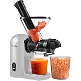 Mecity Small Cold Press Juicer Slow Masticating Juicer For Vegetable and Fruits, Pure Juice No Pulp, 120V, Silvery