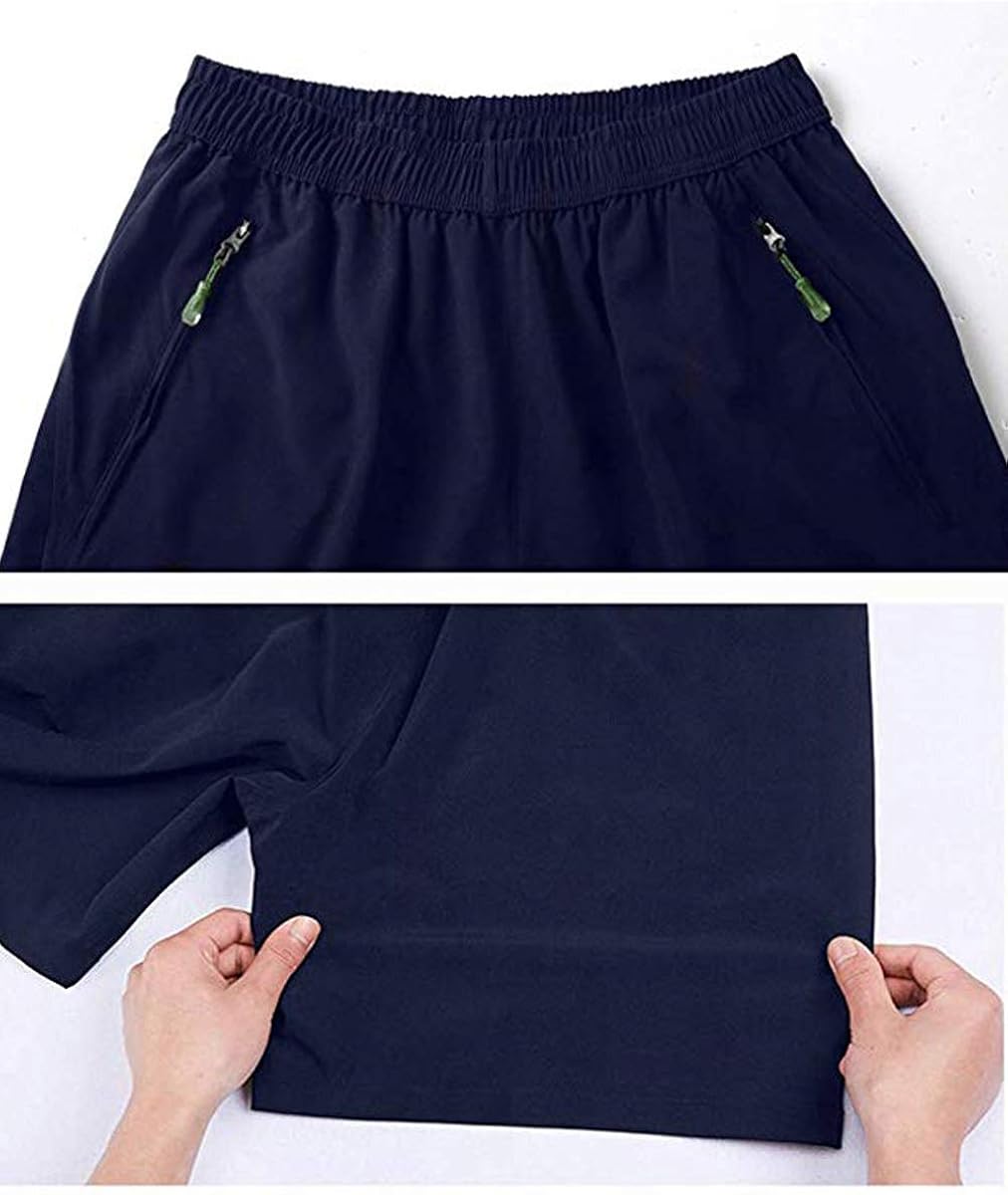 JINSHI Men's Outdoor Quick Dry Lightweight Sports Shorts Zipper Pockets : Clothing