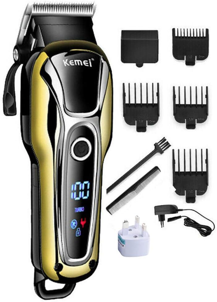 Hair Clipper for Men Professional Cordless Clippers Haircut Hair Trimmer Kit Rechargeable Head Shaver Self-Sharpening Ceramic Blade with LED Display for Kids Adults Gold