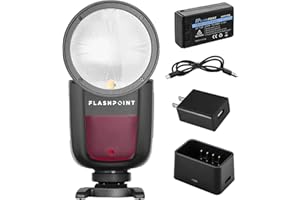 Flashpoint Zoom Li-on X R2 TTL Round Head Flash Speedlight, a Professional Camera Speedlight Flash for Nikon with 76Ws 2.4G 2600mAh Li-ion Battery, 480 Full-Power Flashes