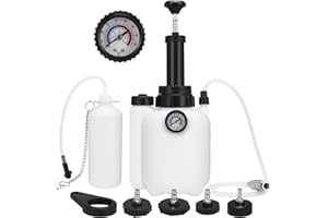 GS GRACESELECT 3L Brake Bleeder Kit,Brake Bleeder Vacuum Pump Kit,Pneumatic Brake Bleeder Kit One Man with 1l Brake Bleeder Bottle,2 Brake Bleeder Hose and 4 Master Cylinder Adapters