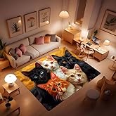 Kroveiu Cat Area Rug Multiple Cats Rug with Anti-Slip Soft Cartoon Print Cat Pattern Floor mat for Bedroom, Home Office Home Decor Floor Rug 24 * 36 inches