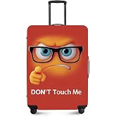 ANNA QUEEN Red Don't touch me Travel Luggage Cover Suitcase Protector Suitcase Cover Anti-Scratch,Stretchable Fit for 18-32Inch Luggage,Travel Bag Cover Washable S(fits 18-21inch suitcase)