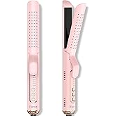 Farery Chill Set Soft-Air Curling Iron: Gentle Soft Air for Quick Styling & Long-Lasting Curls, Lock in Style with Cooling Air Vents, 2-in-1 Hair Straightener & Curler with Upgraded Long Barrel, Pink