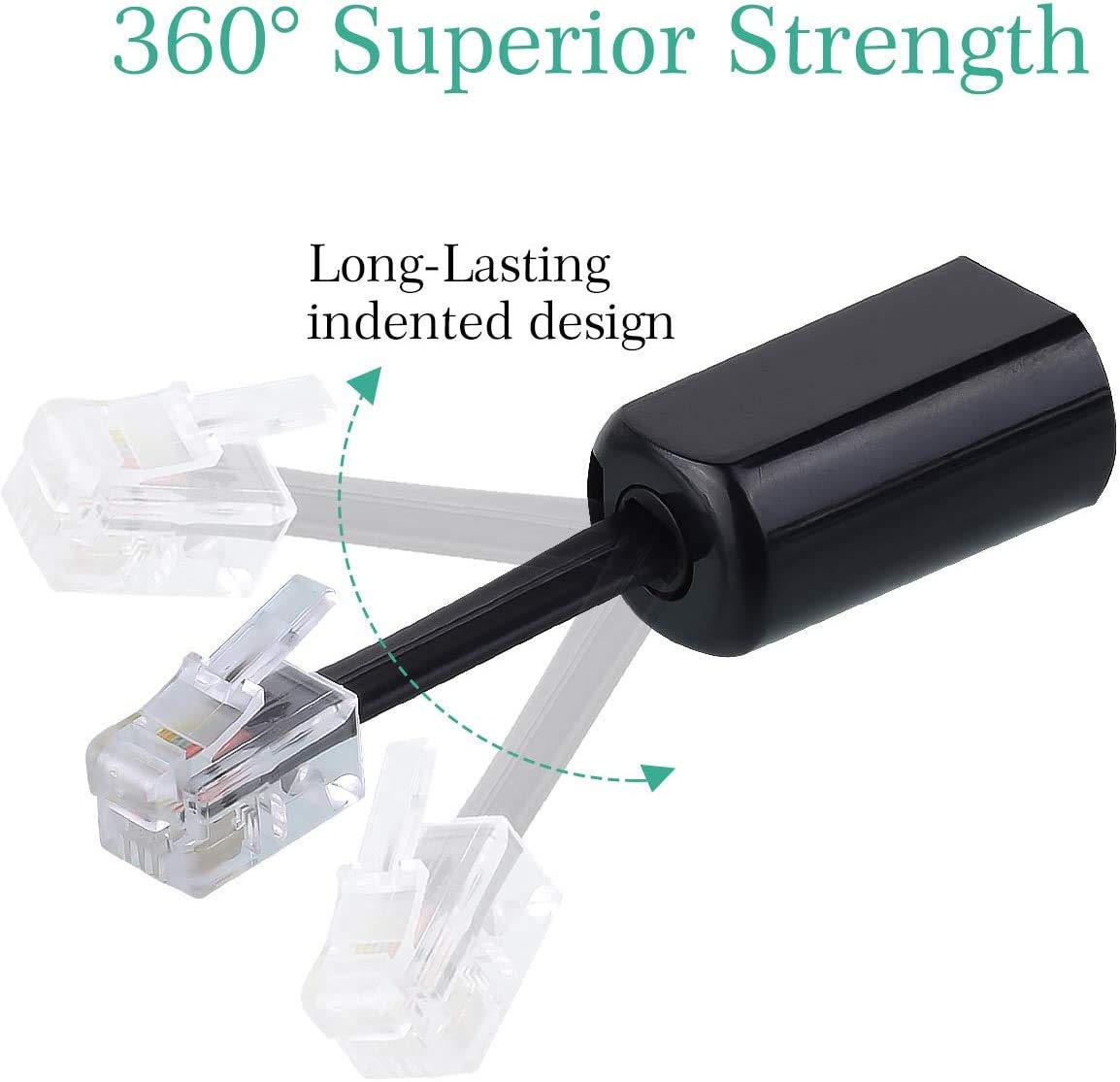 Phone Cord Detangler,SHONCO Black Telephone Handset Cord 10 Ft Uncoiled