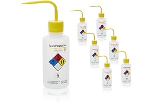 Okulab 6PCS of Isopropanol Wash Bottles, Vol.500ml (17oz), Squeeze Wash Bottle with Narrow Mouth, Self-Venting Squirt Bottle, LDPE Material, WBI500A6