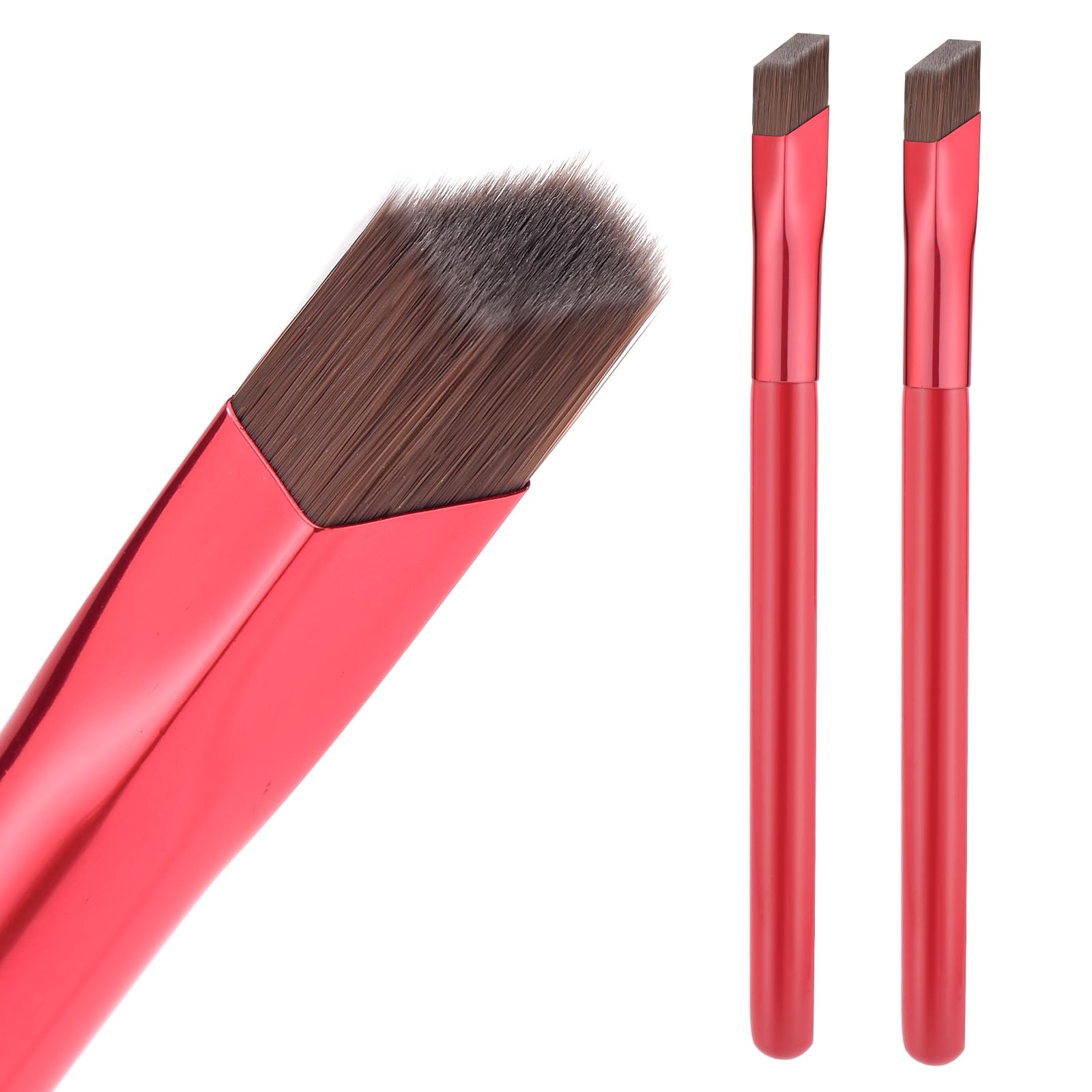 Photo 1 of 2pcs Multi-Function Eyebrow Brush Brow Brushes Wild Eyebrow Brush Professional Three-dimensional Concealer Makeup Brush Angled Makeup Brush for Hairline Eyebrow