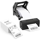Arrvel Bluetooth Thermal Label Printer with Labels Holder and 500 Sheets 4x6 Fanfold Direct Thermal Shipping Labels for Small Business