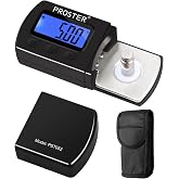 Proster Turntable Stylus Scale 5g/0.01g Non-Magnetic Gauge MM/MC/MI | Non-magnetic for MM/MC/MI Cartridges Backlit LCD Units: g/oz/ozt/TL/ct/GN Auto-off (2 min) Stainless Steel Platform