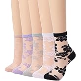 Campsis Women Sheer Ankle Sock Cute Ultrathin Transparent Mesh Socks
