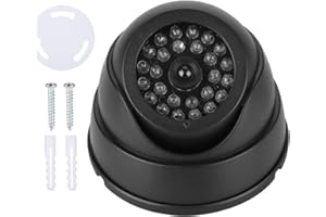 QINLORGO Fake Camera, MR-18 Fake Outdoor Security Camera Dome Camera, Dummy Security Camera with Red Flashing Led for Indoors, Outdoors