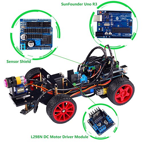 SunFounder Smart Car Kit for Arduino with Uno R3, Obstacle Avoiding