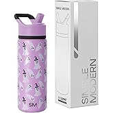 Simple Modern Halloween Kids Summit Water Bottle with Straw Lid | 18oz Stainless Steel Cup Insulated Tumbler for Boys, Girls, School | Witchy Ghosts