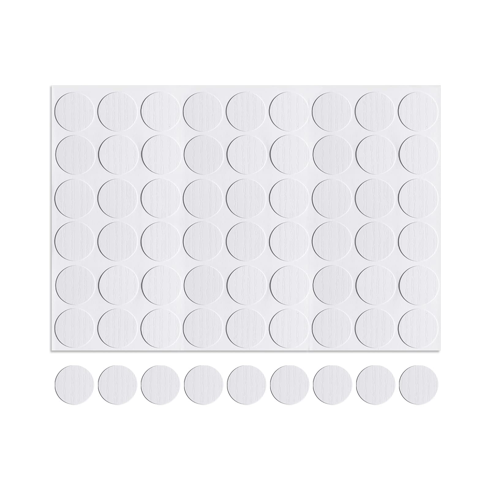 DTGN 21mm(Dia) Screw Hole Cover Stickers - 1Sheet 54pcs - Good for Furniture Wardrobe Chair - PVC Waterproof Hole Caps - Cold White