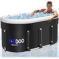 Wxtkkom Upgraded 175-Gal Oval Ice Bath Tub with Air Ring, Portable Multi-Layered Cold Plunge Tub - Foldable & Inflatable, with Lid, for Athletes & Adults,Ideal for Home, Gym & Outdoor Use