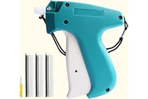 GENERIC Mini Stitch Gun for Clothes, Micro Tagging Gun for Clothing, with 2 Micro Needles, 2040 Black & 2040 White Micro Fasteners, Speedy Clothing Fixer, Fine Sewing Hemming Quick Stitch Tag Gun Kit（Green）