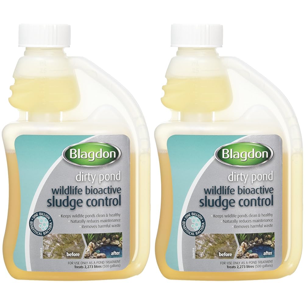 Blagdon Pond Bioactive Sludge Control, 250ml, Adds Good Bacteria, Keeps Wildlife Ponds Clean and Healthy, Removes Organic Waste, 250ml, Treats 2,273L of Pond Water (Pack of 2)