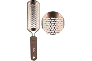Foot File Foot Scrubber Pedicure – Callus Remover for Feet Easkep Professional Grater Rasp Foot Scraper Corns Callous Removers Cracked Dead Skin Remover for Dry and Wet Feet (Golden)